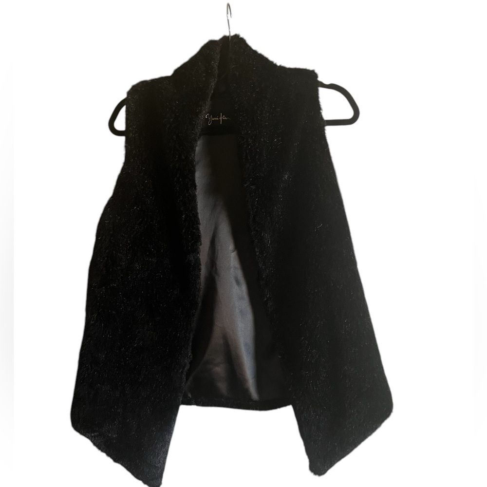 Yumi Kim Black Faux Fur Vest Size XS